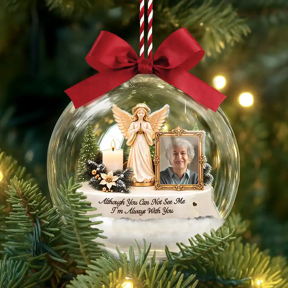 Memorial Sympathy Gifts - Personalized Custom Photo I'm Always With You 3D Acrylic Ball Ornament
