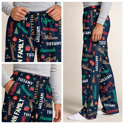 Matching Christmas Gift For Family - Personalized Names Holiday Pajama Pants
