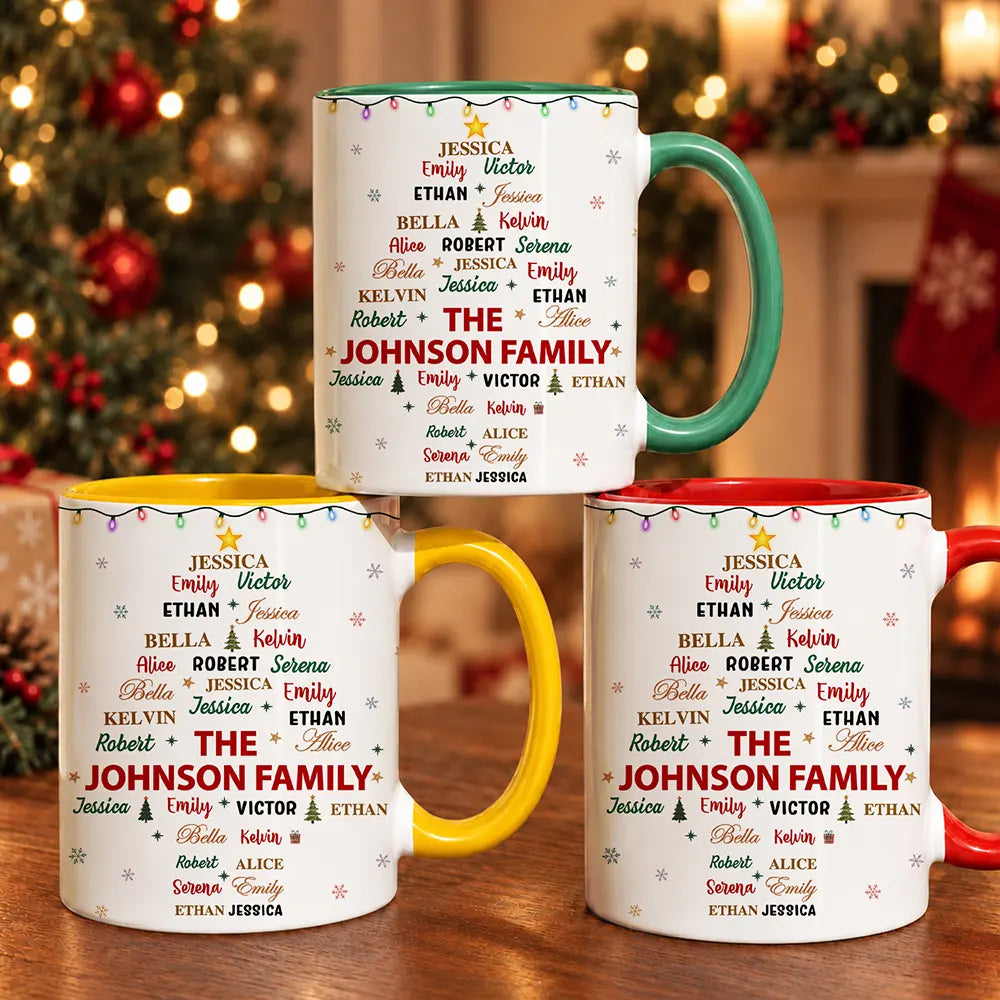 Custom Family Names Christmas - Personalized Accent Mug