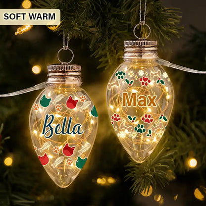 Christmas Decoration For Family - Personalized Ornament With Name Chili Bulb LED Light