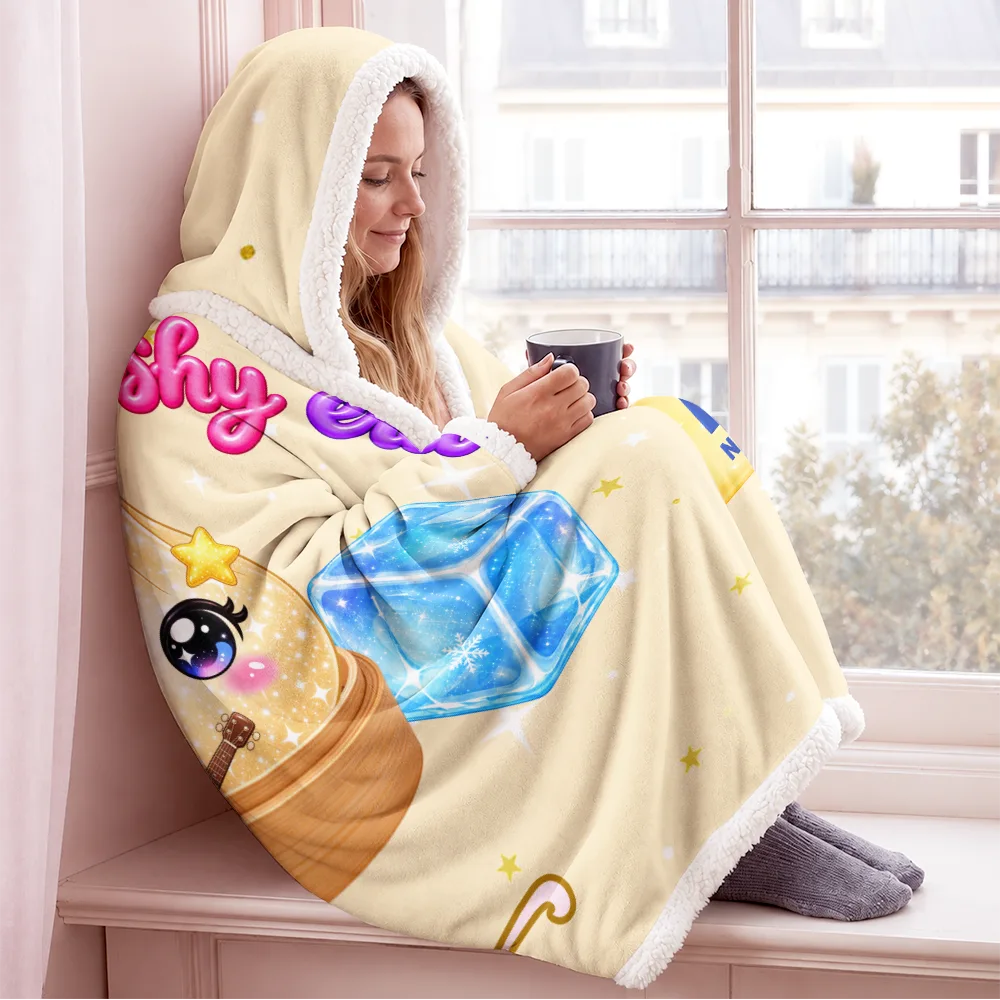 Christmas Gift For Girls Squishy Lover - Personalized Name The Year Of Squishy Hunting Wearable Hooded Blanket