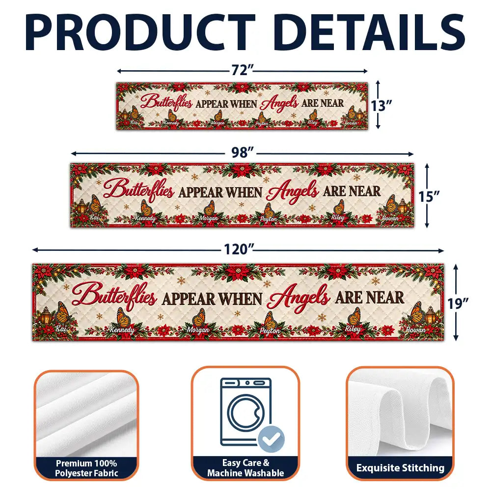 Christmas Memorial Gift For Family - Personalized Names Cardinals Appear When Angels Are Near Table Runner