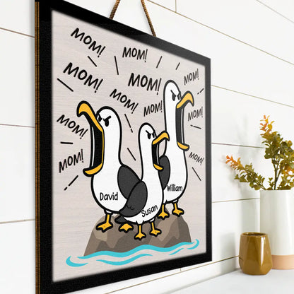 Funny Screaming Seagull - Personalized Custom Shaped Wood Sign