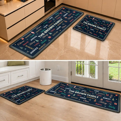 Custom Family Names Christmas - Personalized Runner Rug