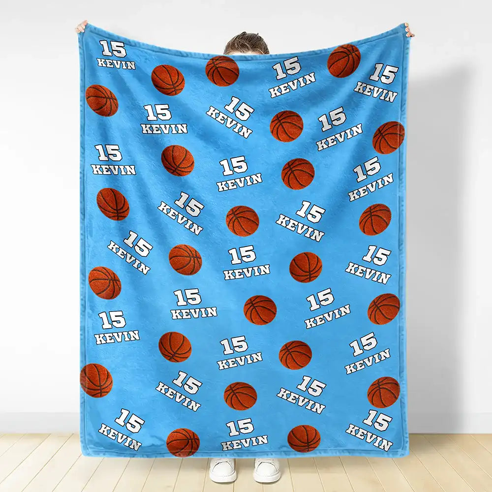 Sports Gift For Kids - Personalized American Football Baseball Soccer Fleece Blanket, Sherpa Blanket