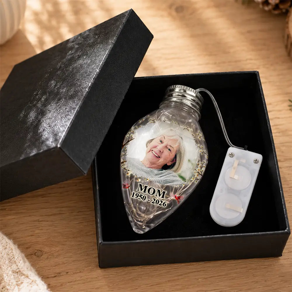 Memorial Gift For Mom Dad Family - Personalized Custom Photo I'm Always With You Chili Bulb LED Light