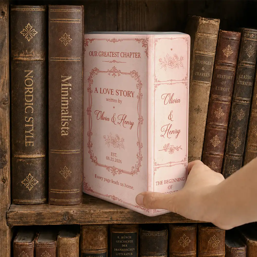 Our Greatest Chapter Couple - Personalized Ceramic Book Vase