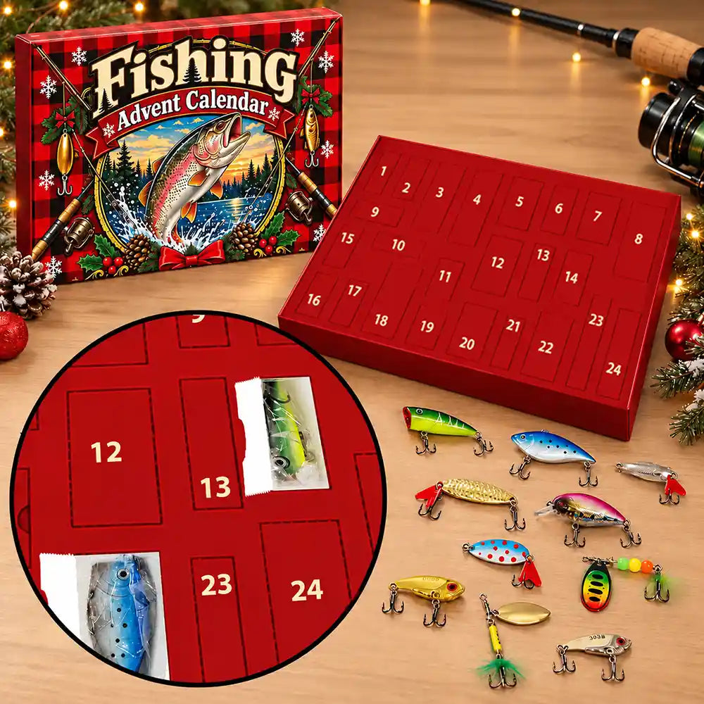 Fishing Gift For Husband And Son, Daughter - Christmas Countdown Advent Calendar