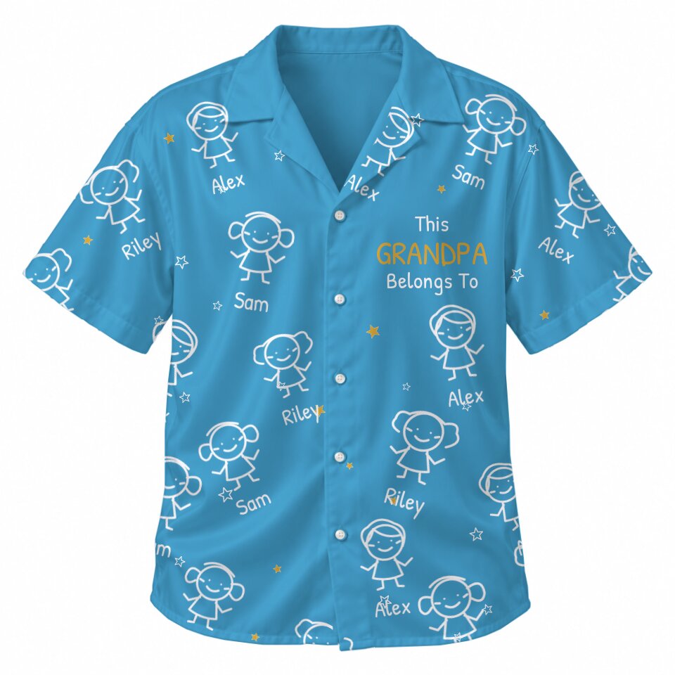 Personalized Hawaiian Shirt- This Grandpa Belongs To Doodle